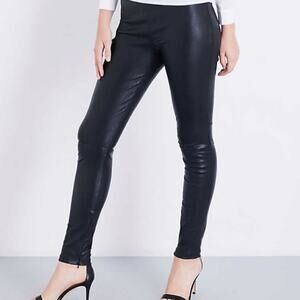 Maje Smarta Black Lamb Leather Stretch Leggings Small NWTS